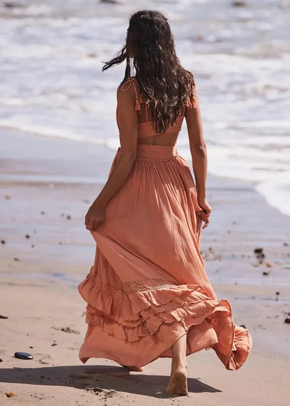 Beach boho best sale maxi dress